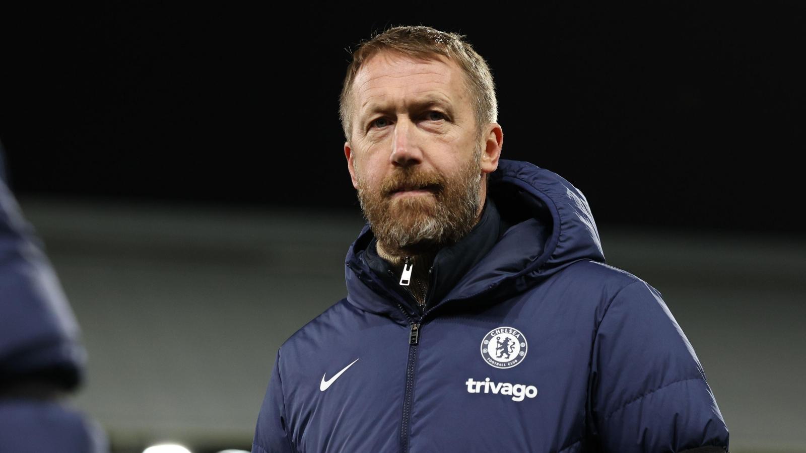 Graham Potter during the Premier League match between Fulham and Chelsea at Craven Cottage, London, January 2023.