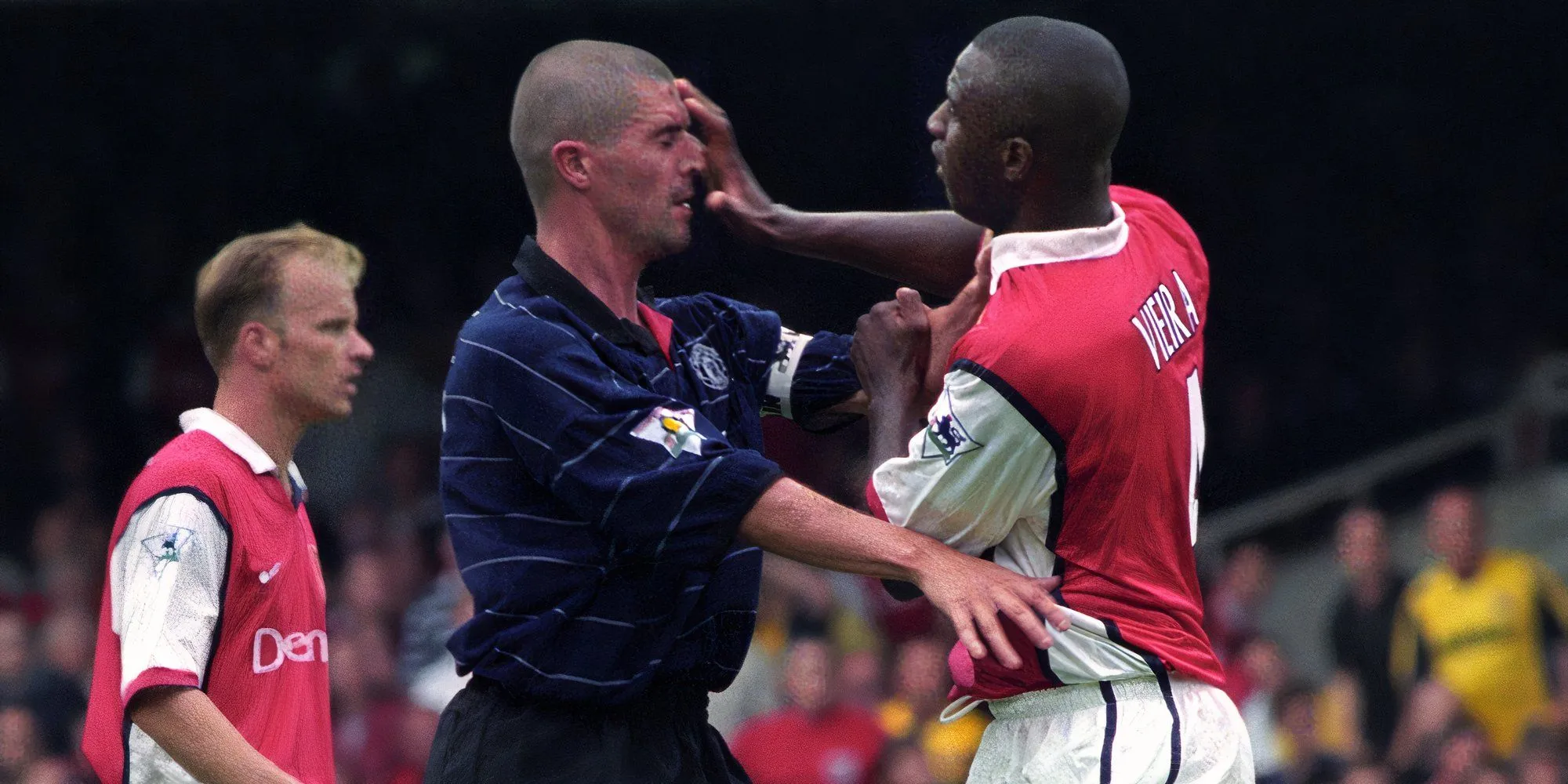Roy Keane và Patrick Vieira - hai đối thủ lớn của Steven Gerrard ở Premier League
