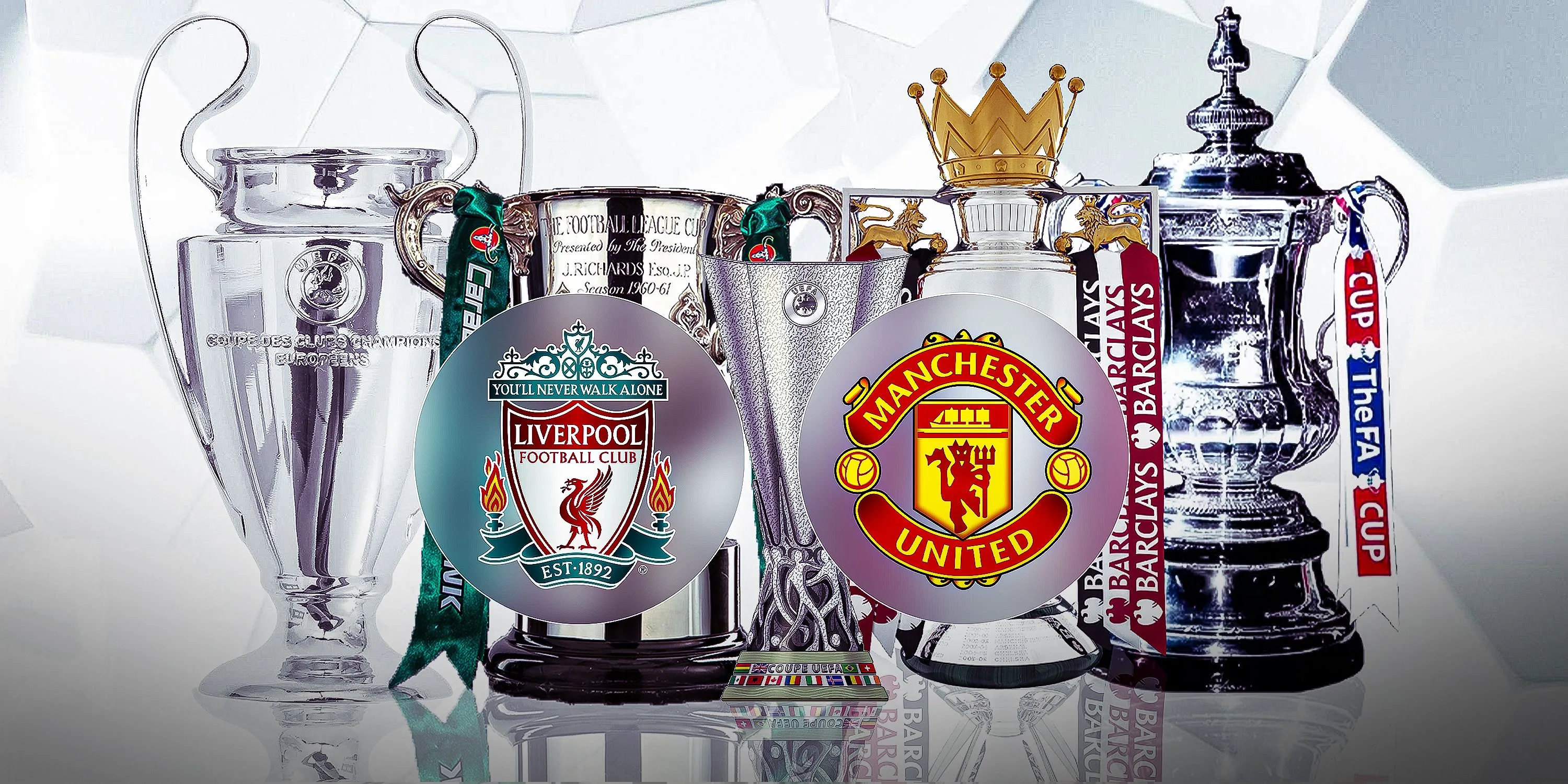 So sánh bộ sưu tập danh hiệu đồ sộ của Liverpool và Manchester United