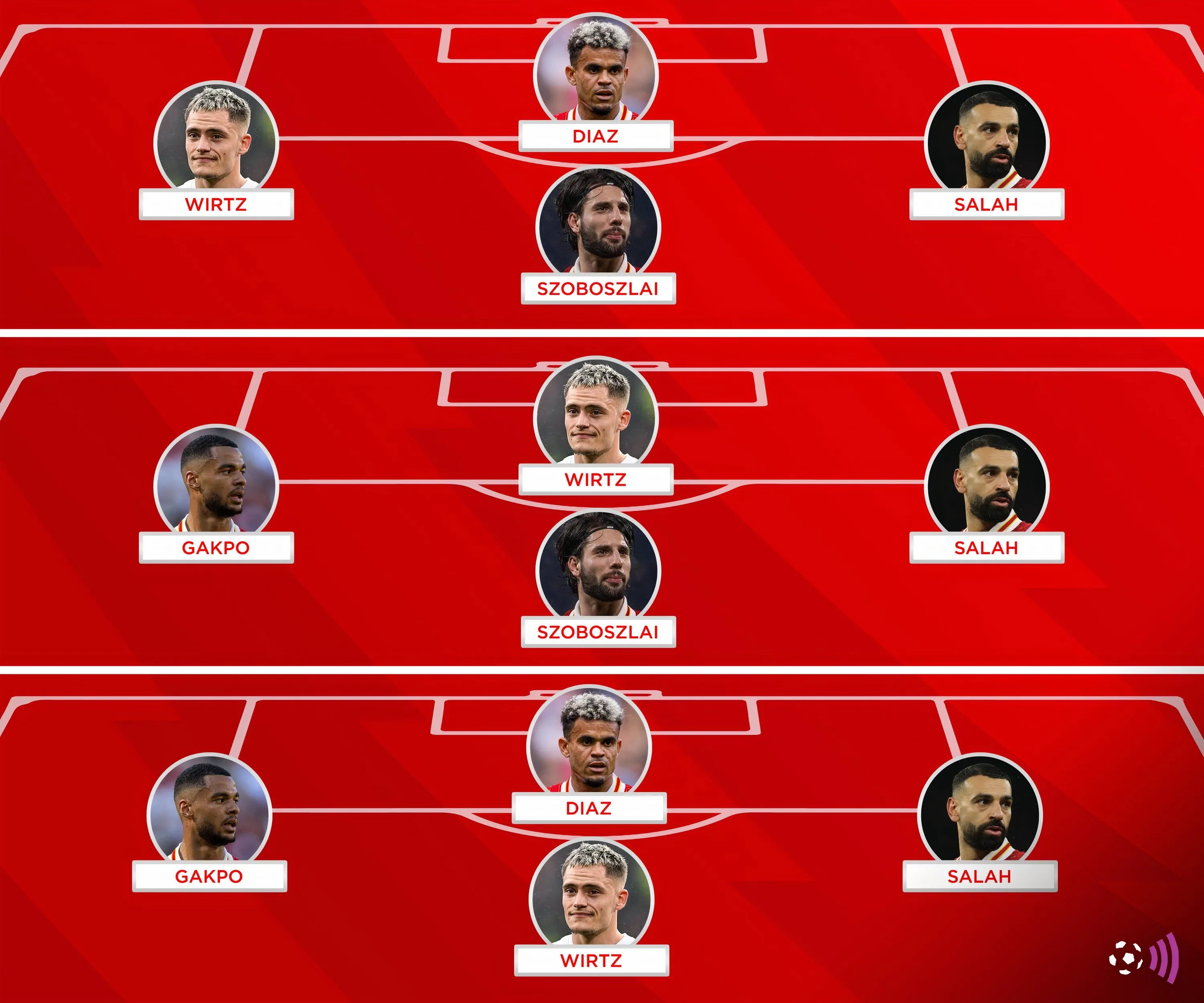 Đội hình Liverpool có sự góp mặt của Wirtz