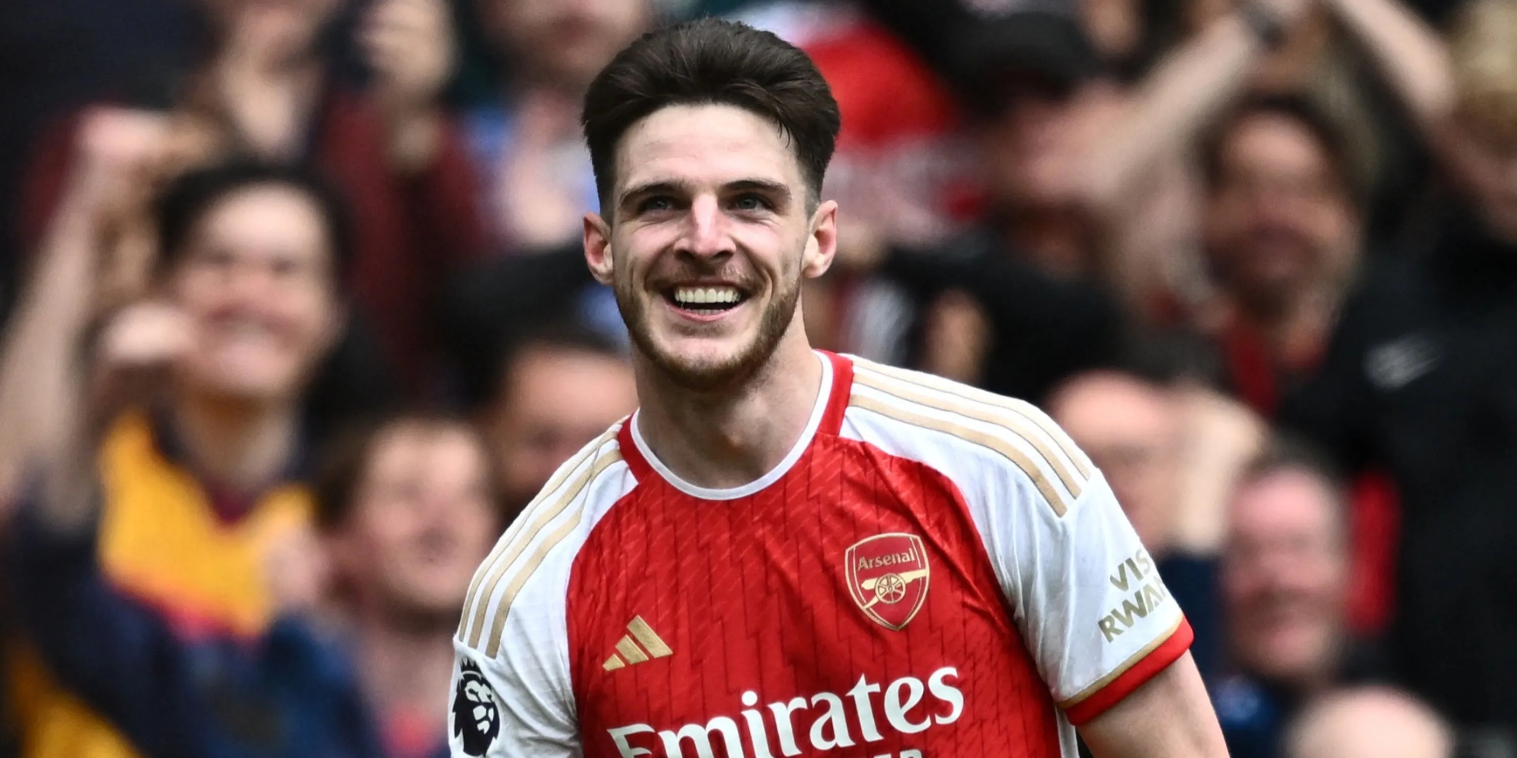 Declan Rice ăn mừng bàn thắng cho Arsenal trong trận đấu với Bournemouth