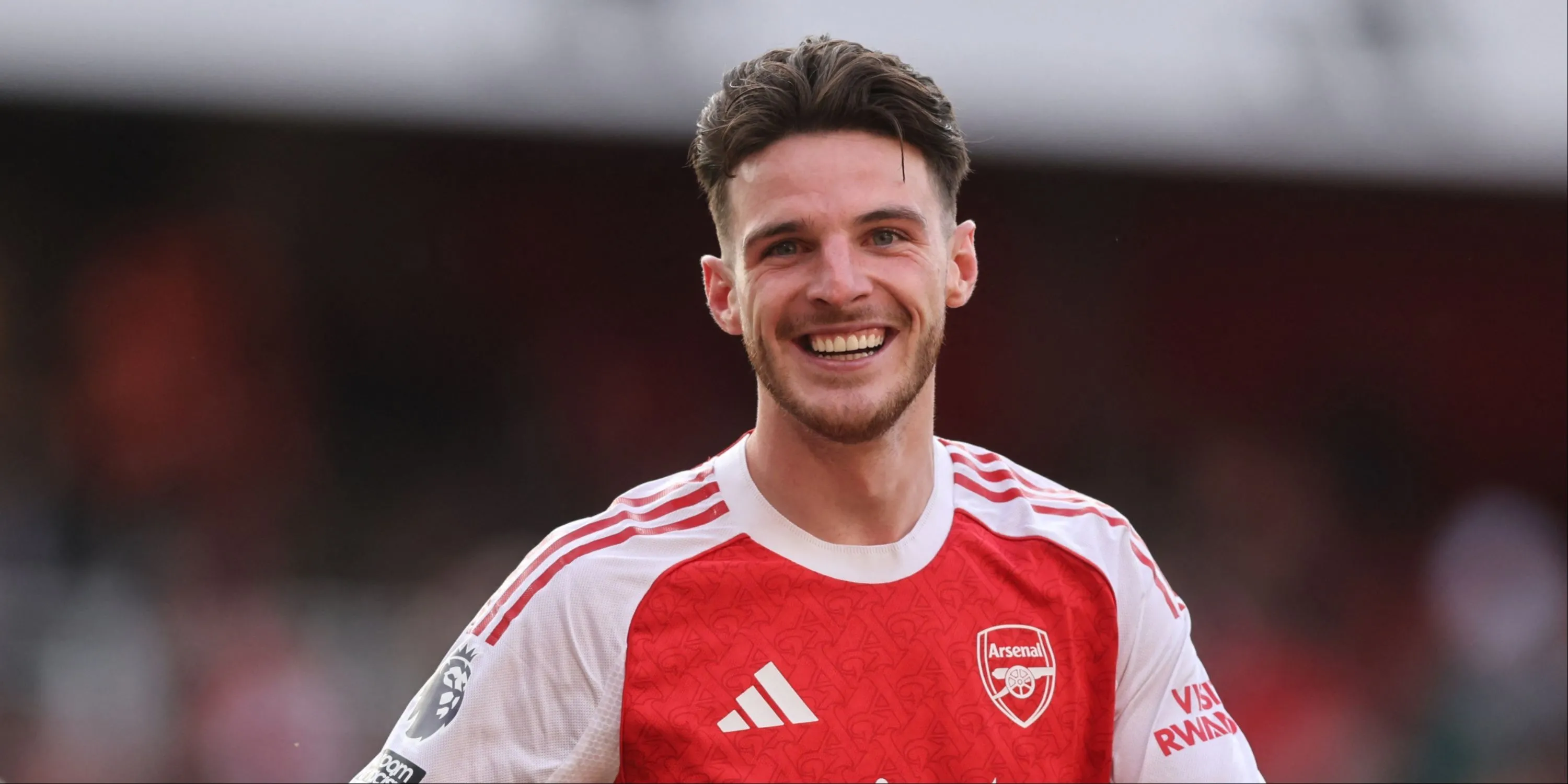 Declan Rice ăn mừng bàn thắng trong màu áo Arsenal, thương vụ kỷ lục thành công