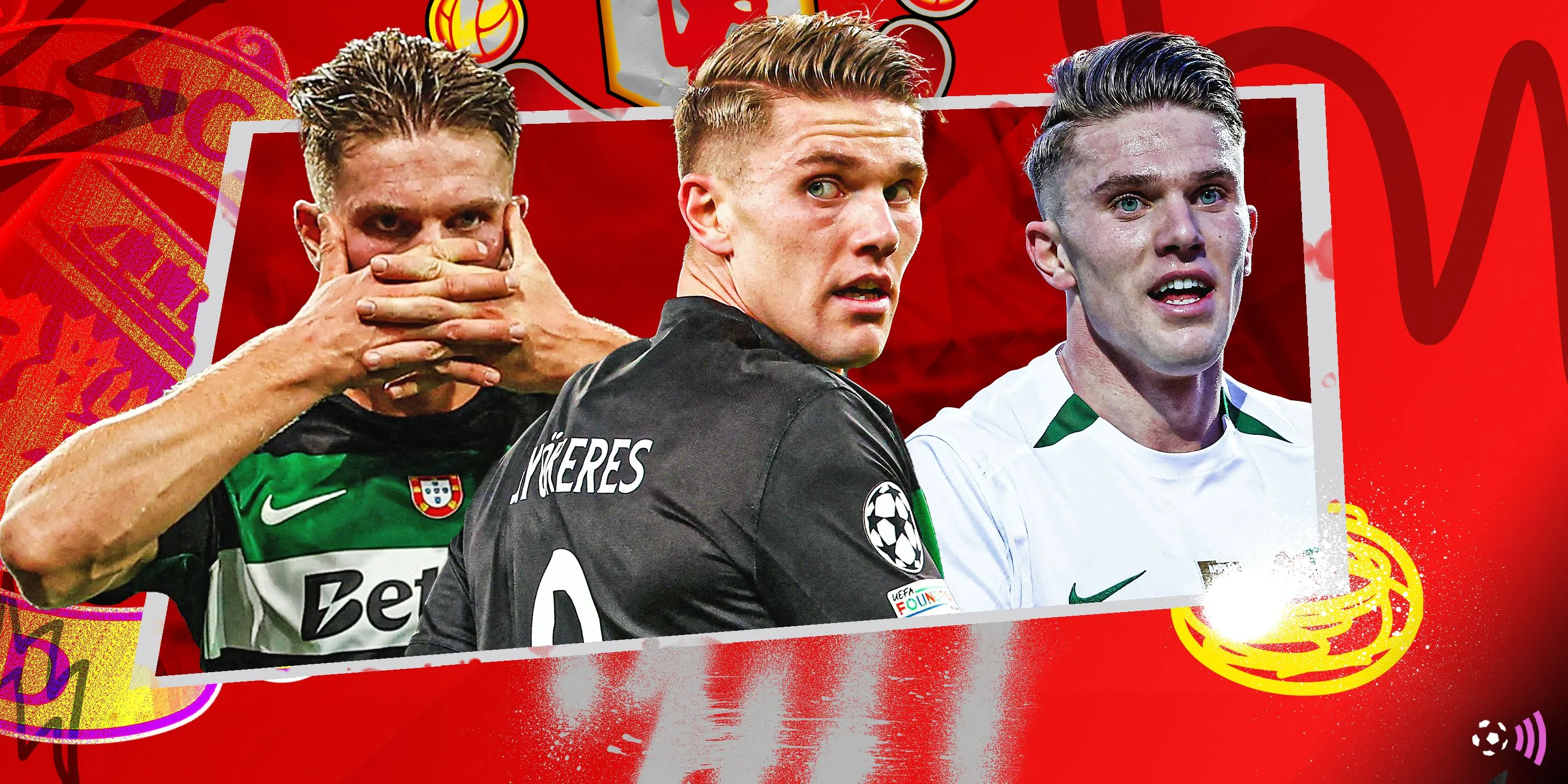 Tiền đạo Viktor Gyokeres trong màu áo Manchester United (ảnh chế)