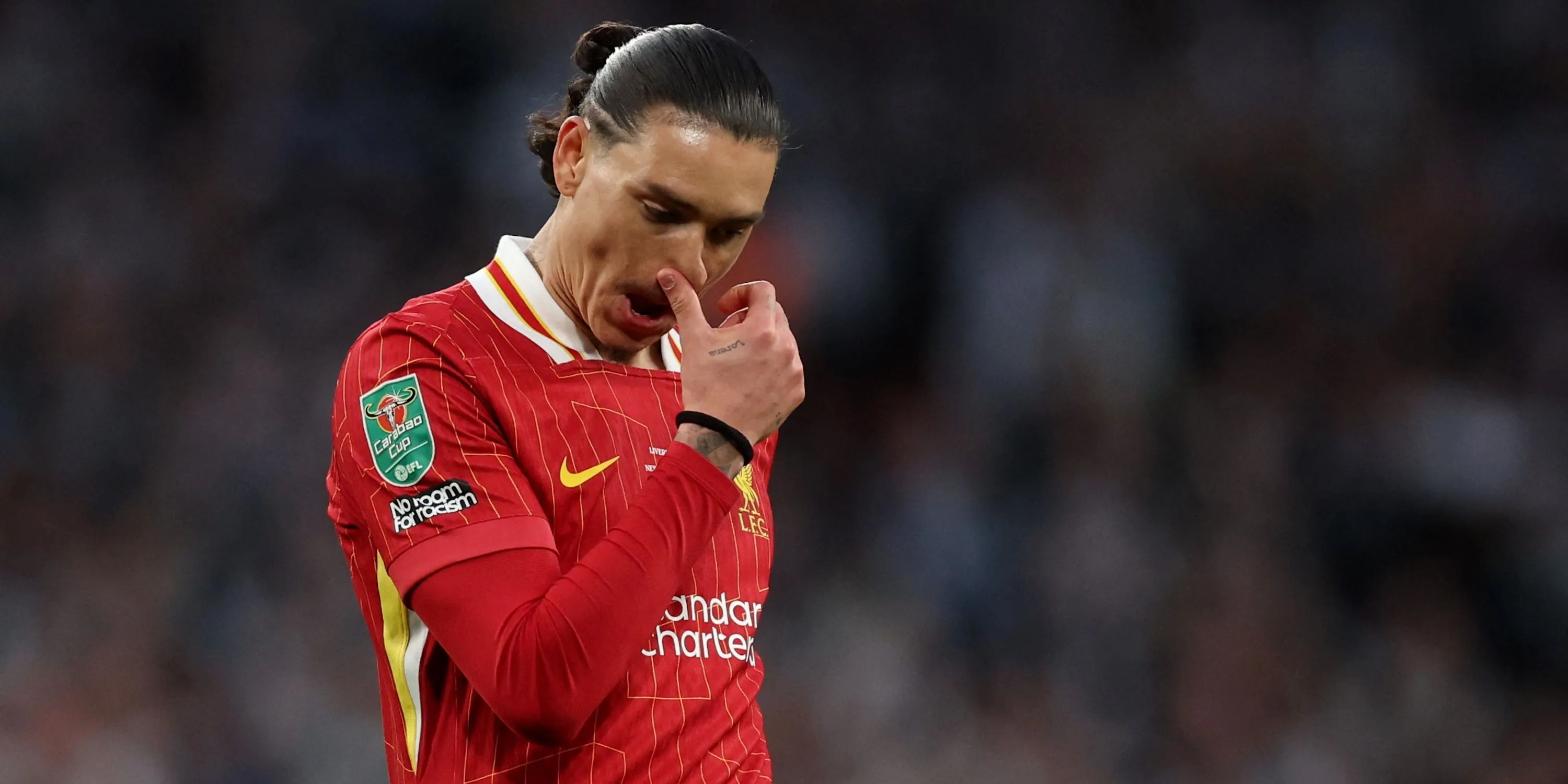 Cầu thủ Darwin Nunez của Liverpool phản ứng