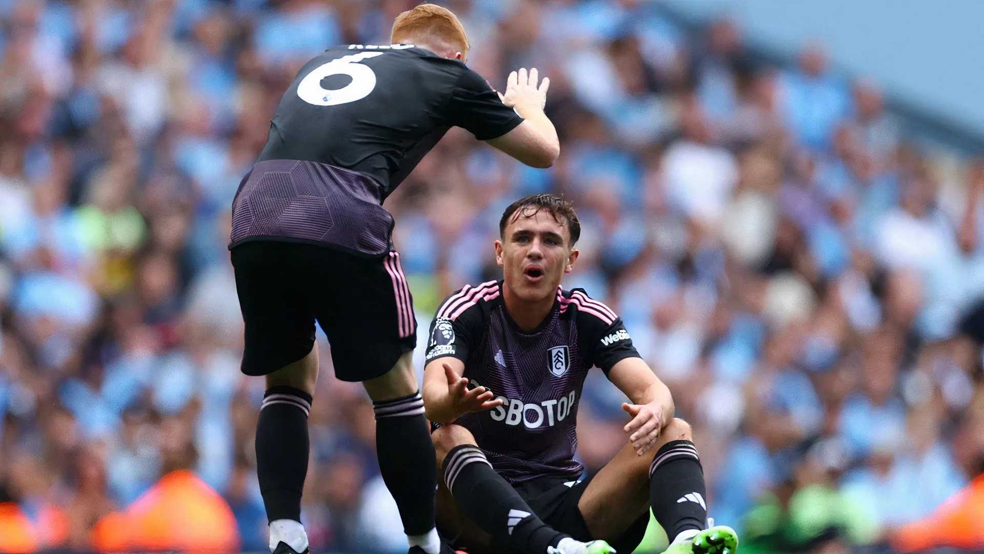 Cầu thủ trẻ Luke Harris trong màu áo Fulham khi ra mắt Premier League