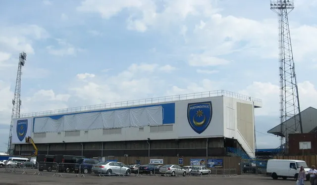 Góc nhìn từ trên cao của sân vận động Fratton Park