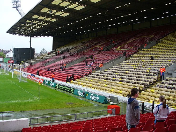 Khán đài Rookery tại sân Vicarage Road, trung tâm của các CĐV Watford cuồng nhiệt