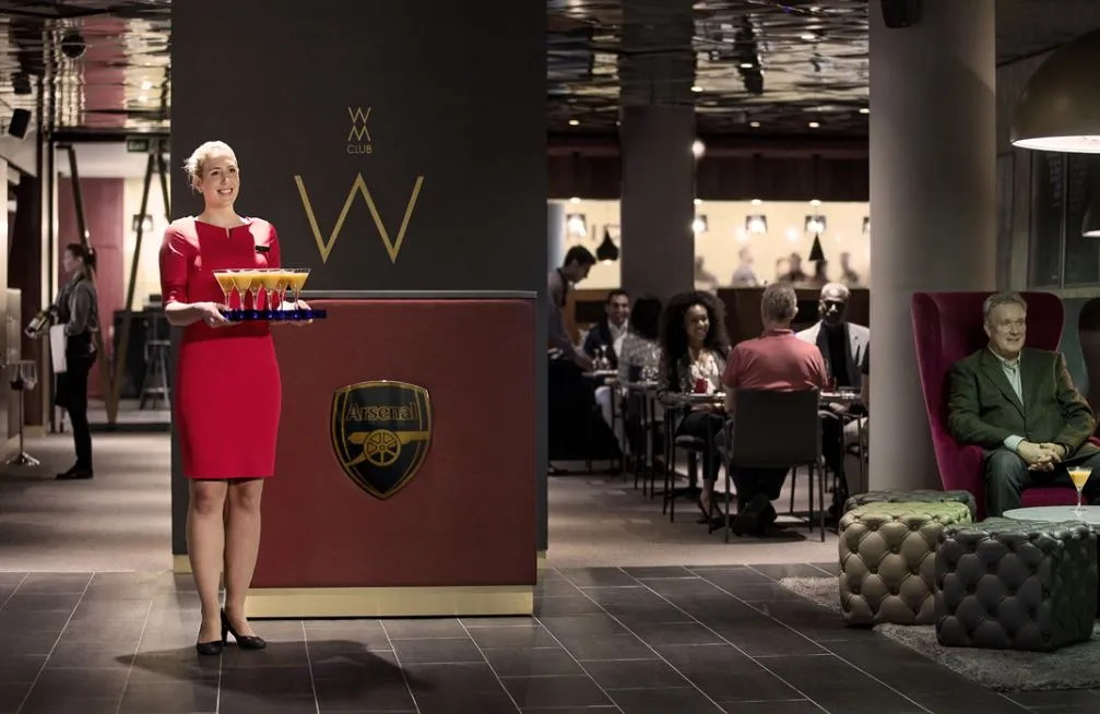 Khu vực hospitality tại sân Emirates