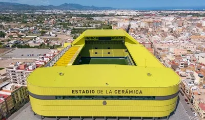 Sân Estadio de la Ceramica nhìn từ trên cao, sân nhà của CLB Villarreal