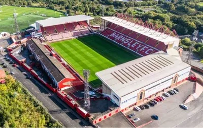 Sân vận động Oakwell nhìn từ trên cao