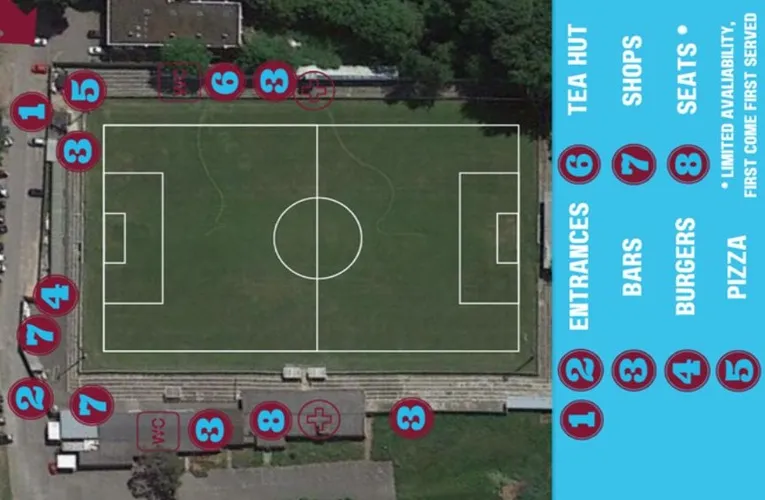 Sơ đồ sân vận động The Meadow Chesham United