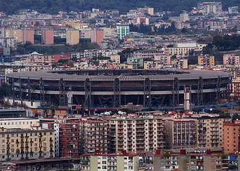 Toàn cảnh sân vận động Diego Armando Maradona, sân nhà của Napoli tại Naples, Italy