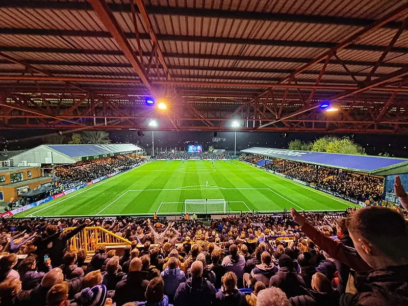 Toàn cảnh sân vận động Edgeley Park, nơi Stockport County FC thi đấu các trận sân nhà.