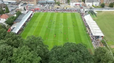 Toàn cảnh sân vận động Park View Road, sân nhà của Welling United tại Welling, London.