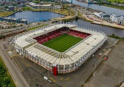 Toàn cảnh trên không sân Riverside Stadium của Middlesbrough FC