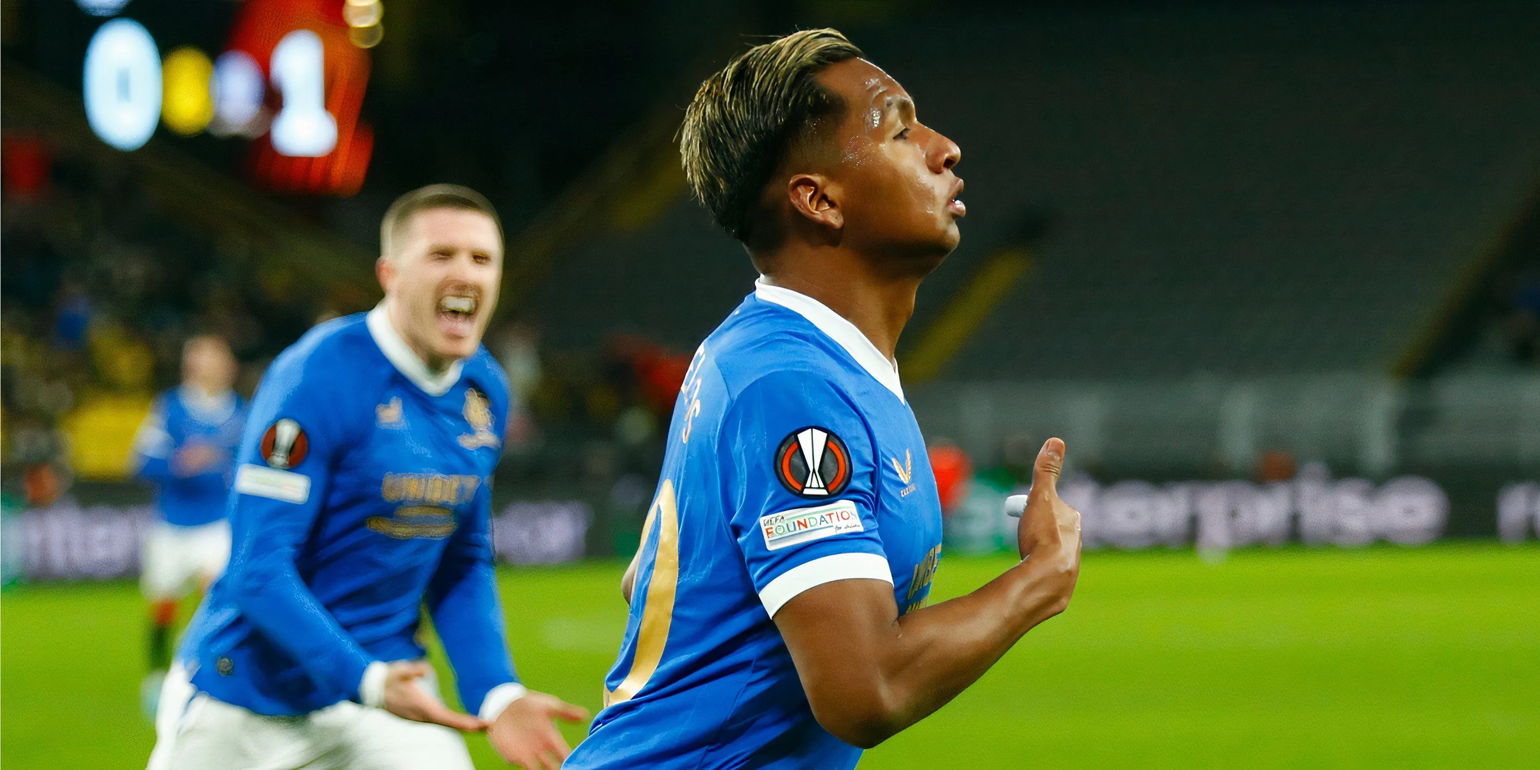 Tiền đạo Alfredo Morelos ăn mừng bàn thắng cho Rangers.