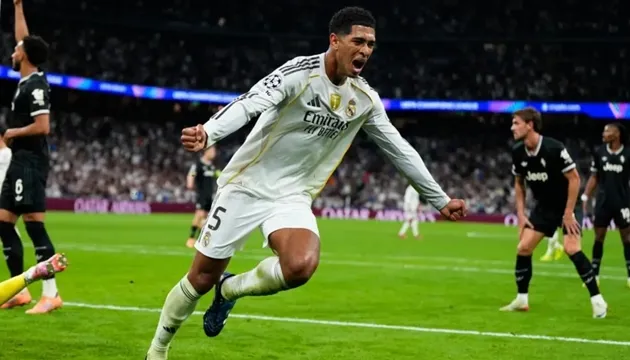 Jude Bellingham ghi bàn cho Real Madrid ở Champions League, phút 57