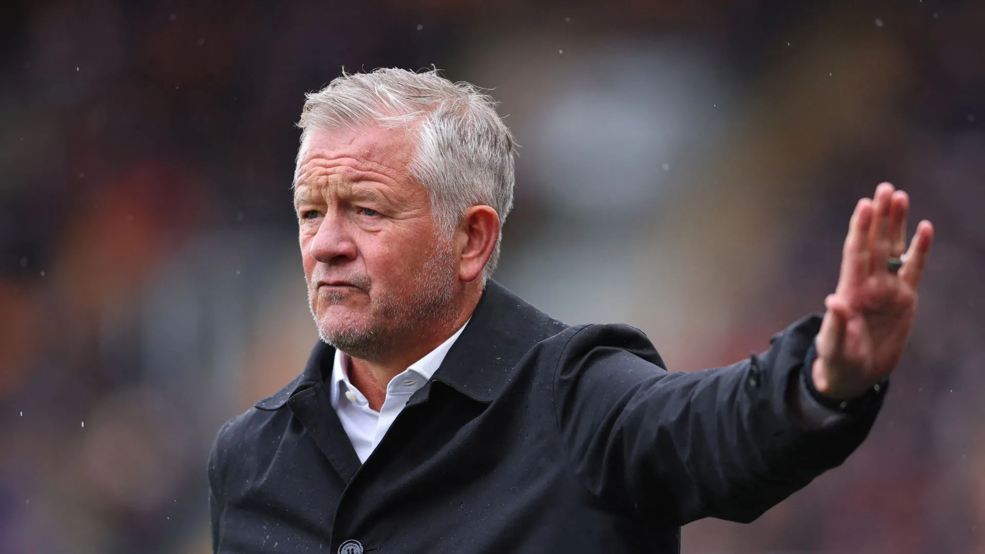 Huấn luyện viên Chris Wilder của Sheffield United trong cuộc họp báo